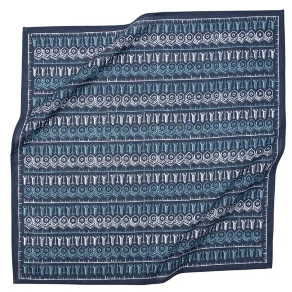 Navy Blue Patterned Bandana with a screw and bolts print - Picture 2 of 6